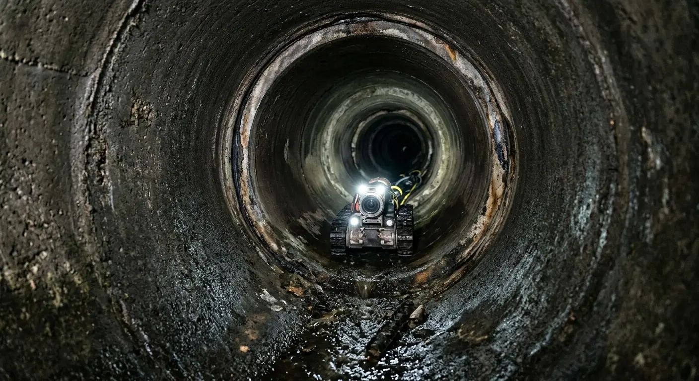 Robotic sewer camera inspecting pipe interior for Sewer Line Repair in Ogden